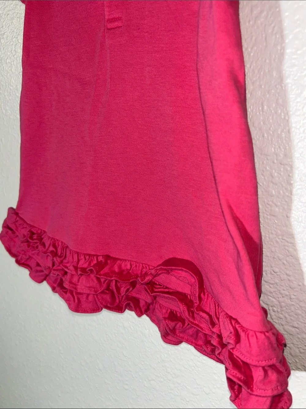 Ralph Lauren Girls Hot Pink Polo Ruffle Hem Dress 24m